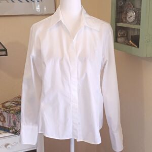 Lands' End Classic White Shirt. Preppy. Classic.